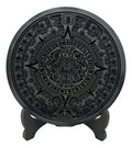Espejo Obsidiana 10 Cm Grabado Piedra Sol Calendario Azteca