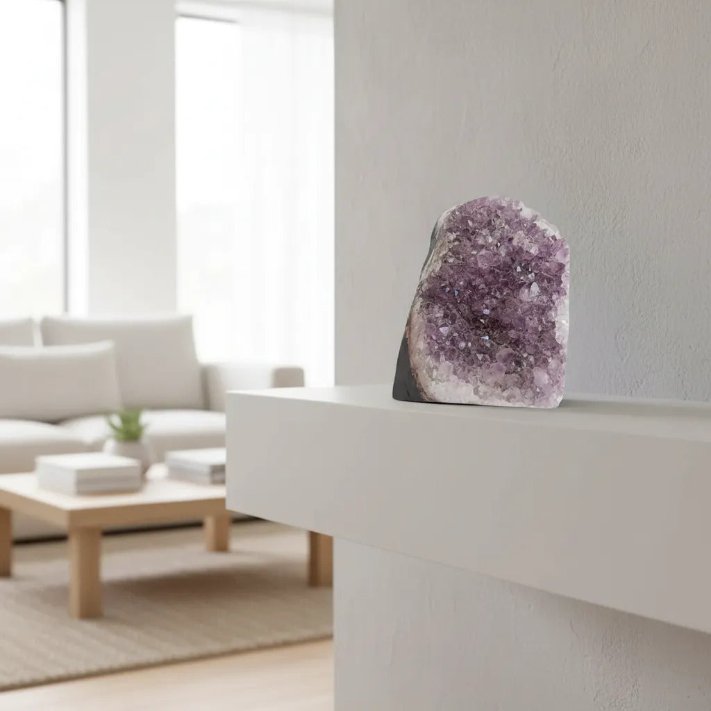 Geoda Amatista Natural Decoración Energía Protección Amatista