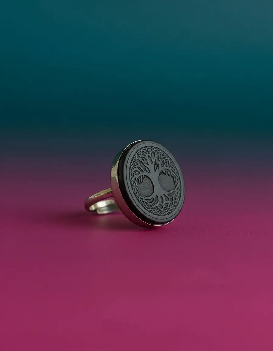 Anillo Obsidiana Ajustable Protección Energética A Elegir