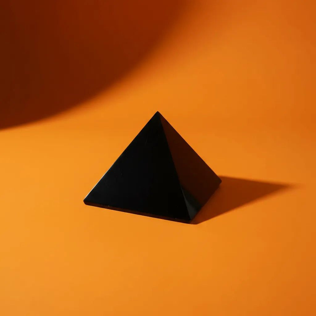 Pirámide Obsidiana Geometría Sagrada Protección Energética 7 Cm