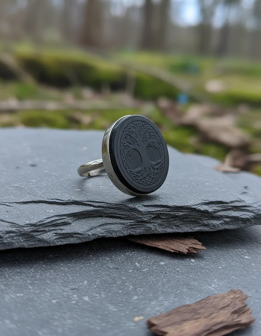 Anillo Obsidiana Ajustable Protección Energética A Elegir