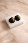 Aretes Obsidiana Dorada Natural Broquel Protección Energía
