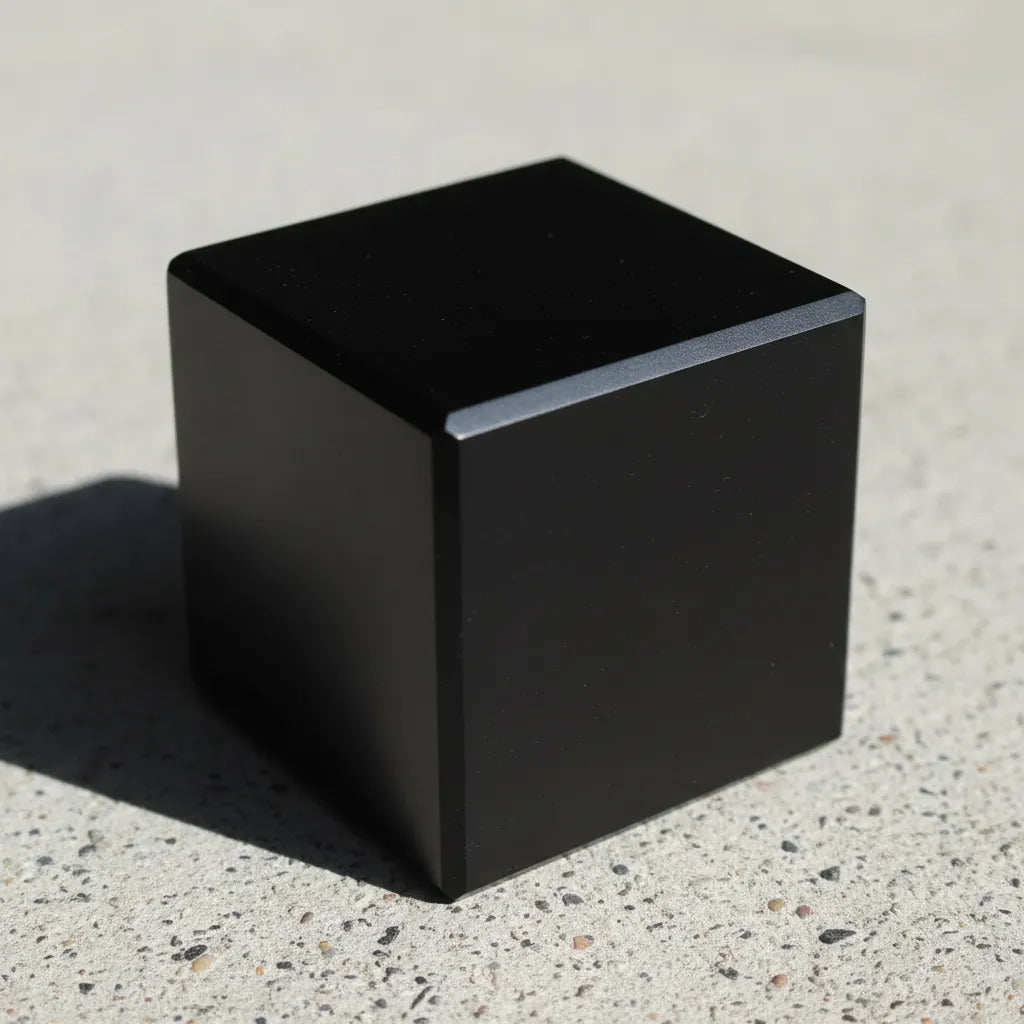 Cubo Obsidiana Geometría Sagrada 4 Cm Protección Energética 4 Cm