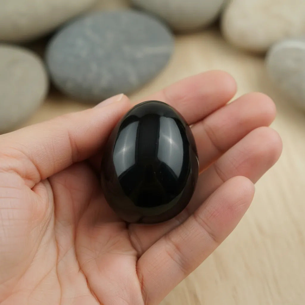 Huevo Yoni Egg Obsidiana 3.5 Cm Suelo Pélvico Protección