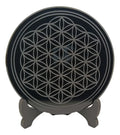 Espejo Obsidiana 10cm Grabado Protección Energética A Elegir