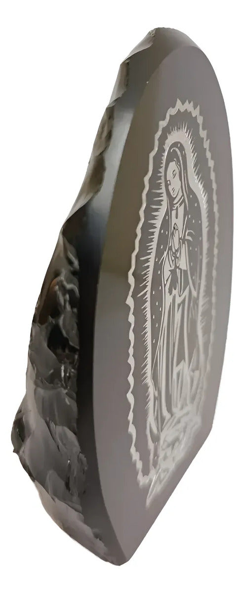 Virgen De Guadalupe En Obsidiana Grabada