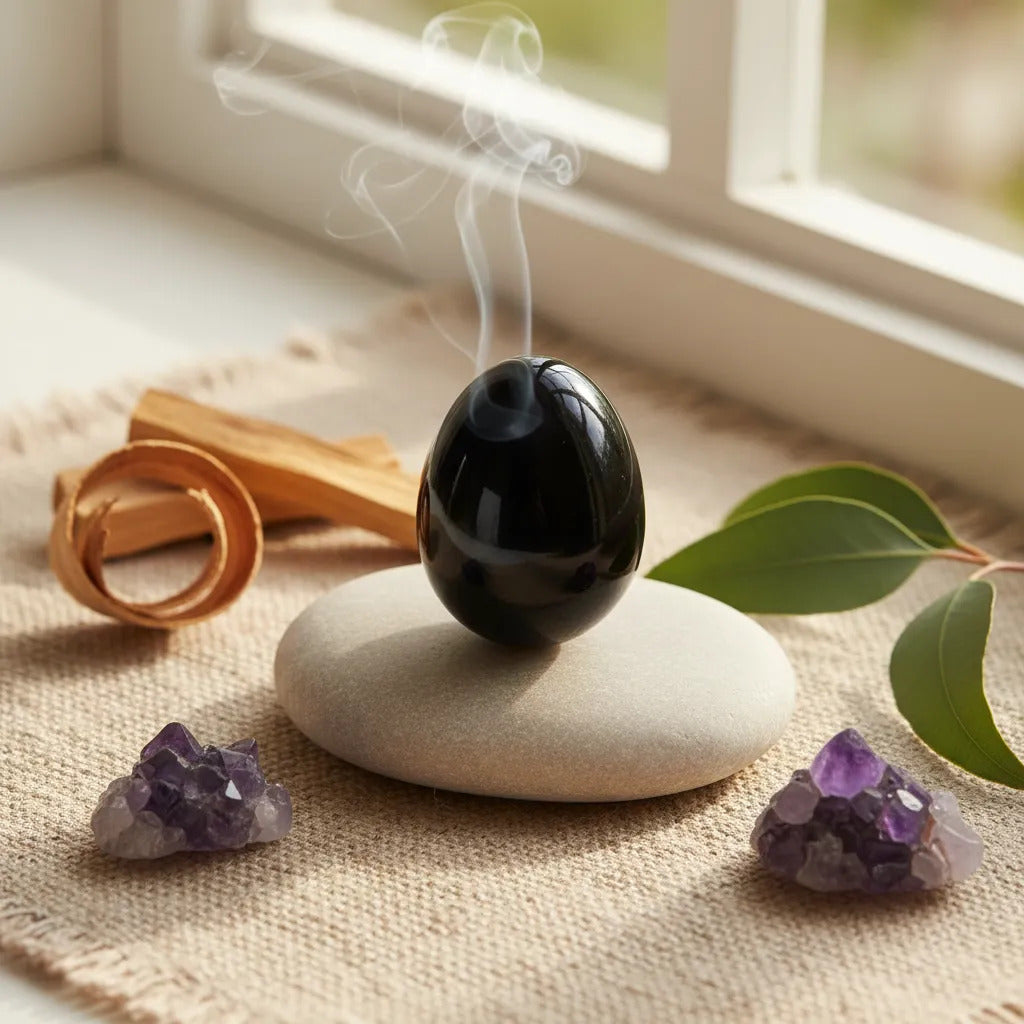 Huevo Yoni Egg Obsidiana 3.5 Cm Suelo Pélvico Protección