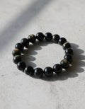 Pulsera Elástica Obsidiana 12 Mm Protección Equilibrio