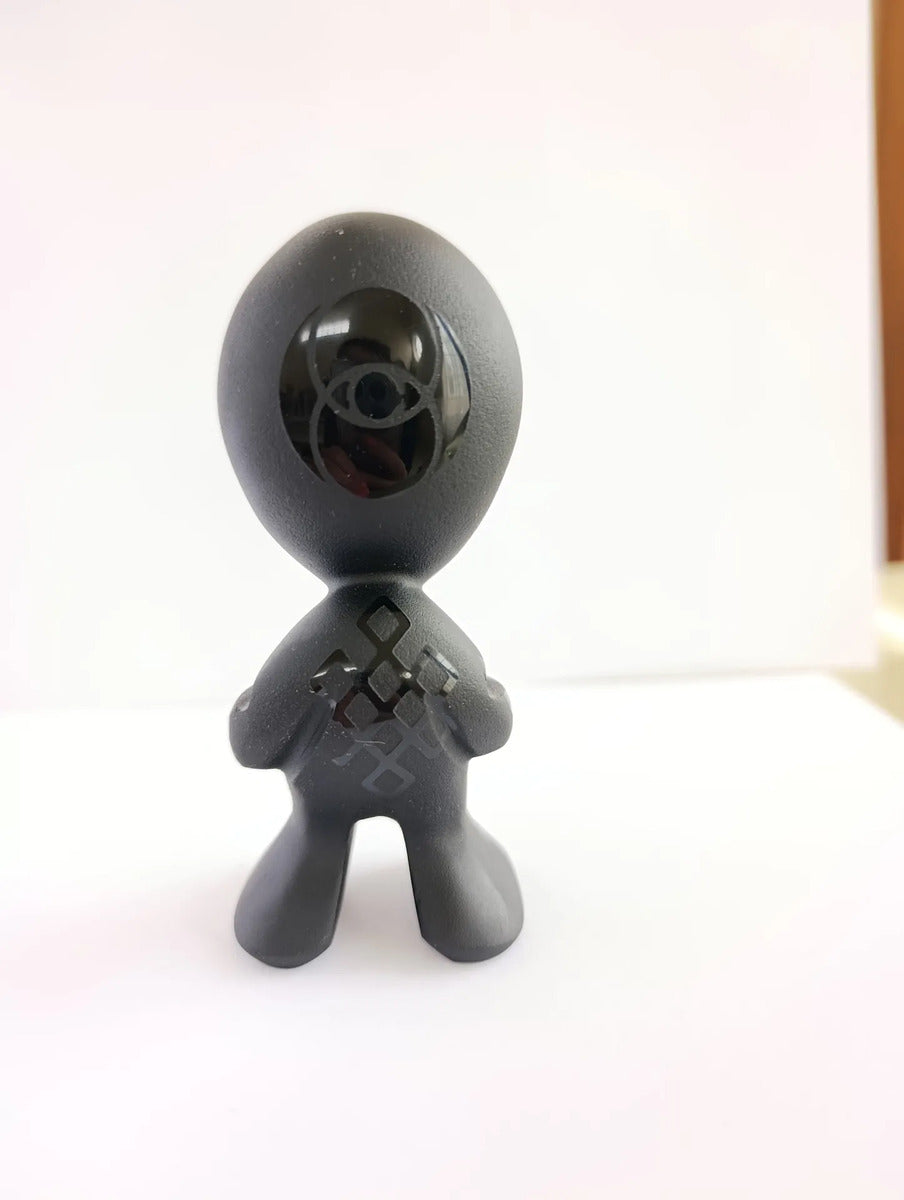 Figura Alien Obsidiana Negra Grabado Artesanal Protección Grabado 3