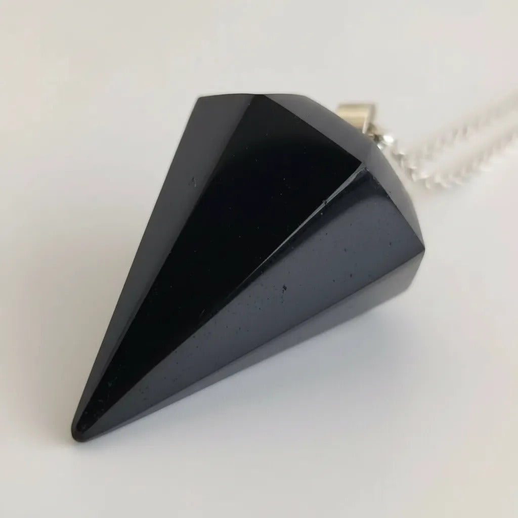 Péndulo Diamante Obsidiana 4 Cm Radiestesia Protección