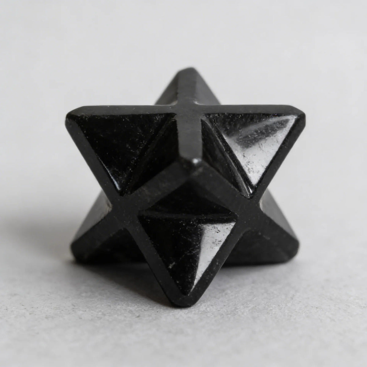 Merkaba Obsidiana De Bolsillo 2 Cm Geometría Sagrada