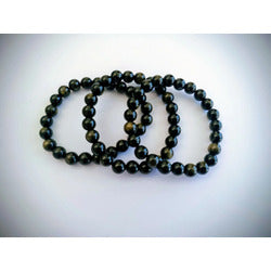 Pulsera Elástica Obsidiana 8 Mm Protección Equilibrio