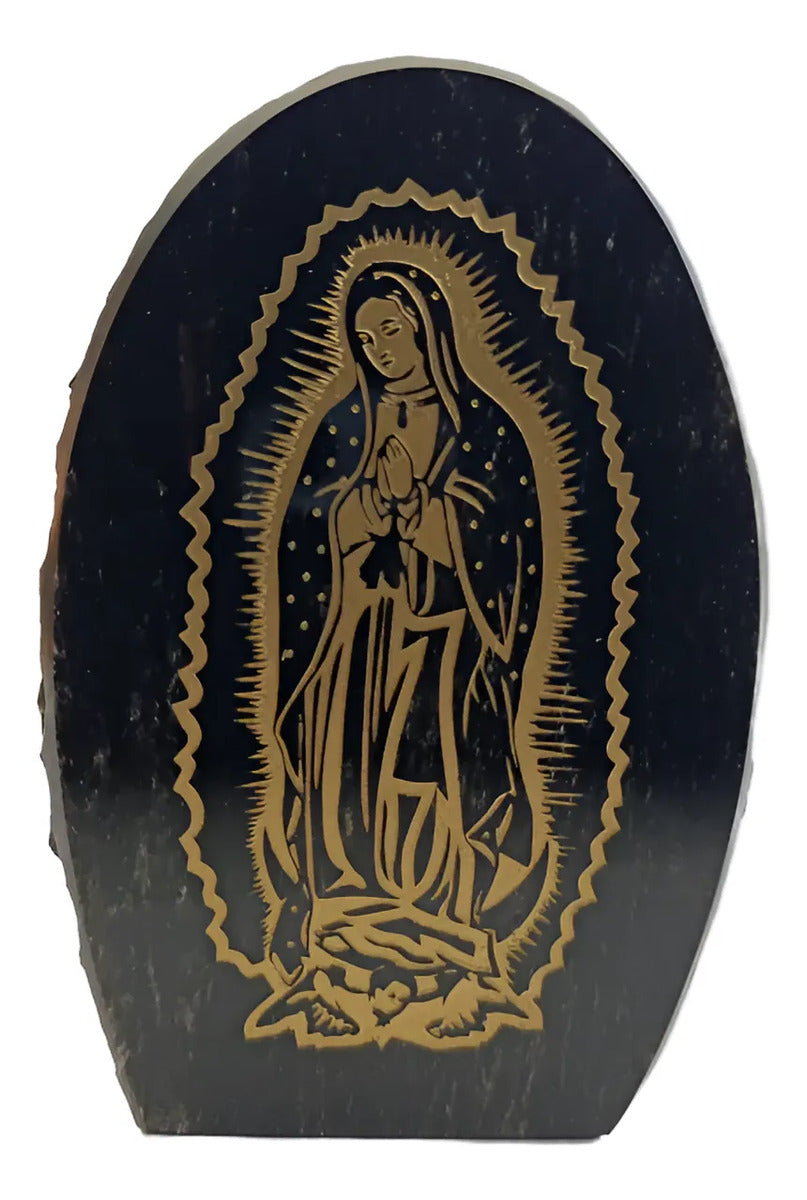 Virgen De Guadalupe En Obsidiana Grabada