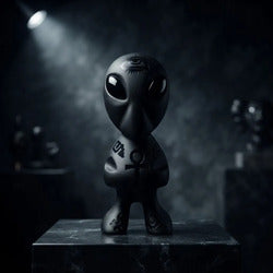 Figura Alien Obsidiana Negra Grabado Artesanal Protección Grabado 1