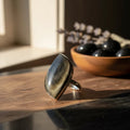 Anillo Obsidiana Dorada Ajustable Protección Forma A Elegir