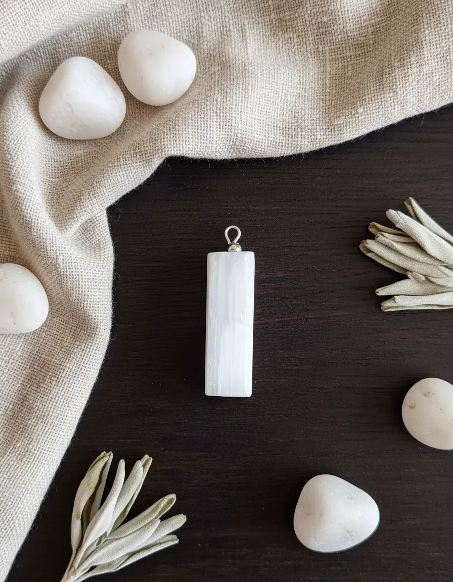 Dije Selenita Natural Claridad Limpieza Energética A Elegir