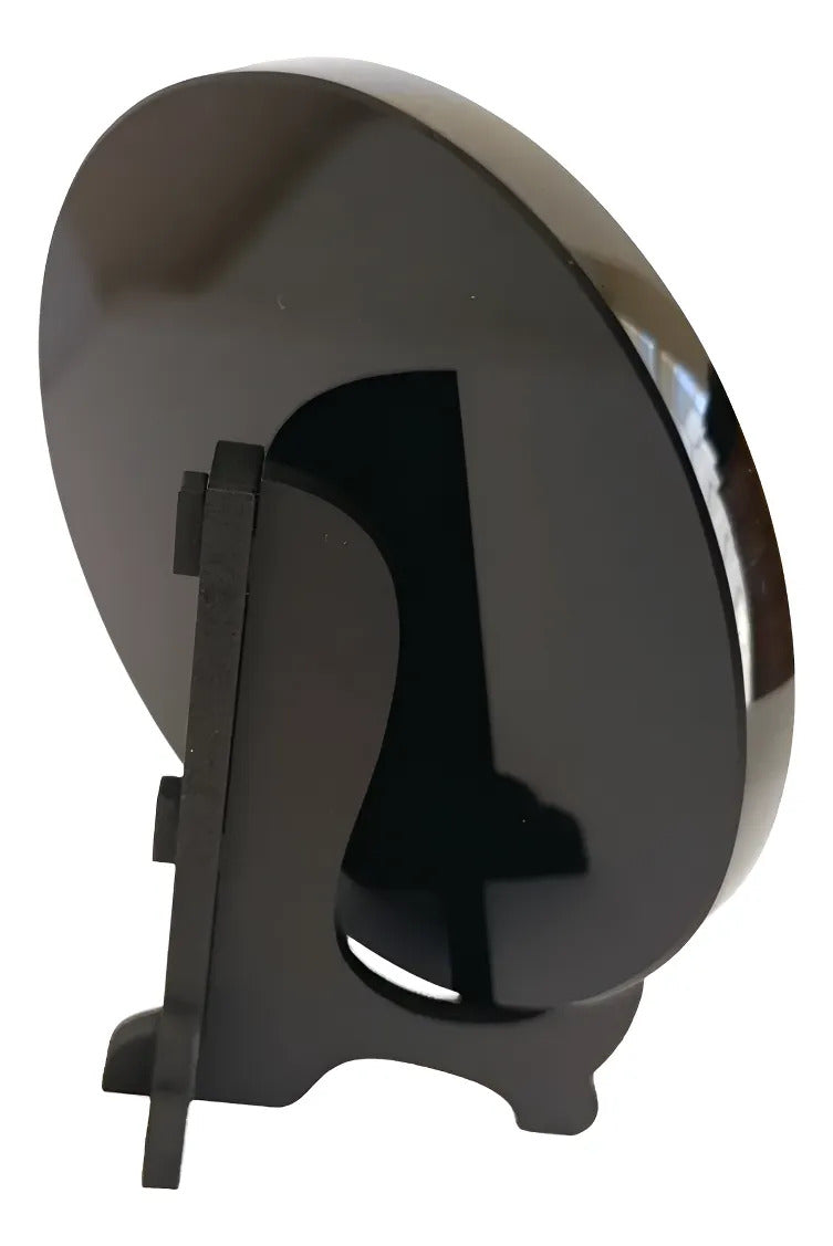 Espejo De Obsidiana Liso Artesanal 10 Cm Energía Protección