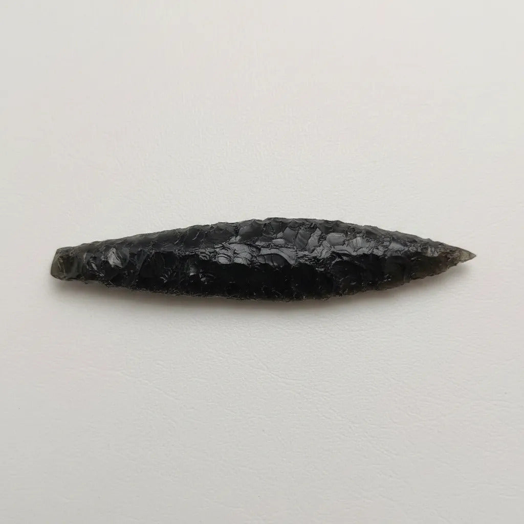 Punta Artesanal Obsidiana Negra 15 Cm Decoración Protección