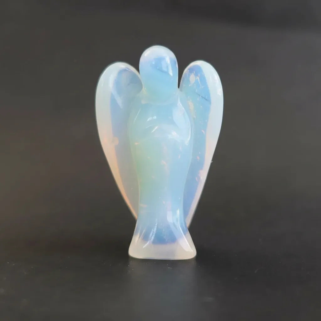 Ángel Guardián 4.8 Cm Protección Piedra Natural A Elegir Piedra Luna