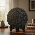 Espejo Obsidiana 10 Cm Grabado Piedra Sol Calendario Azteca
