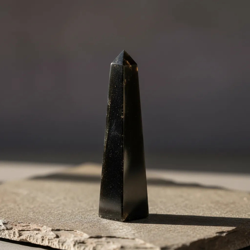 Obelisco De Obsidiana 15 Cm Protección Energética