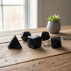 Sólidos Platónicos Obsidiana Geometría Sagrada 2 Cm