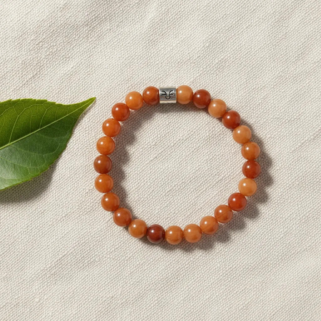 Pulsera Piedra Natural Equilibrio Protección A Elegir Jade Rojo 19 Cm