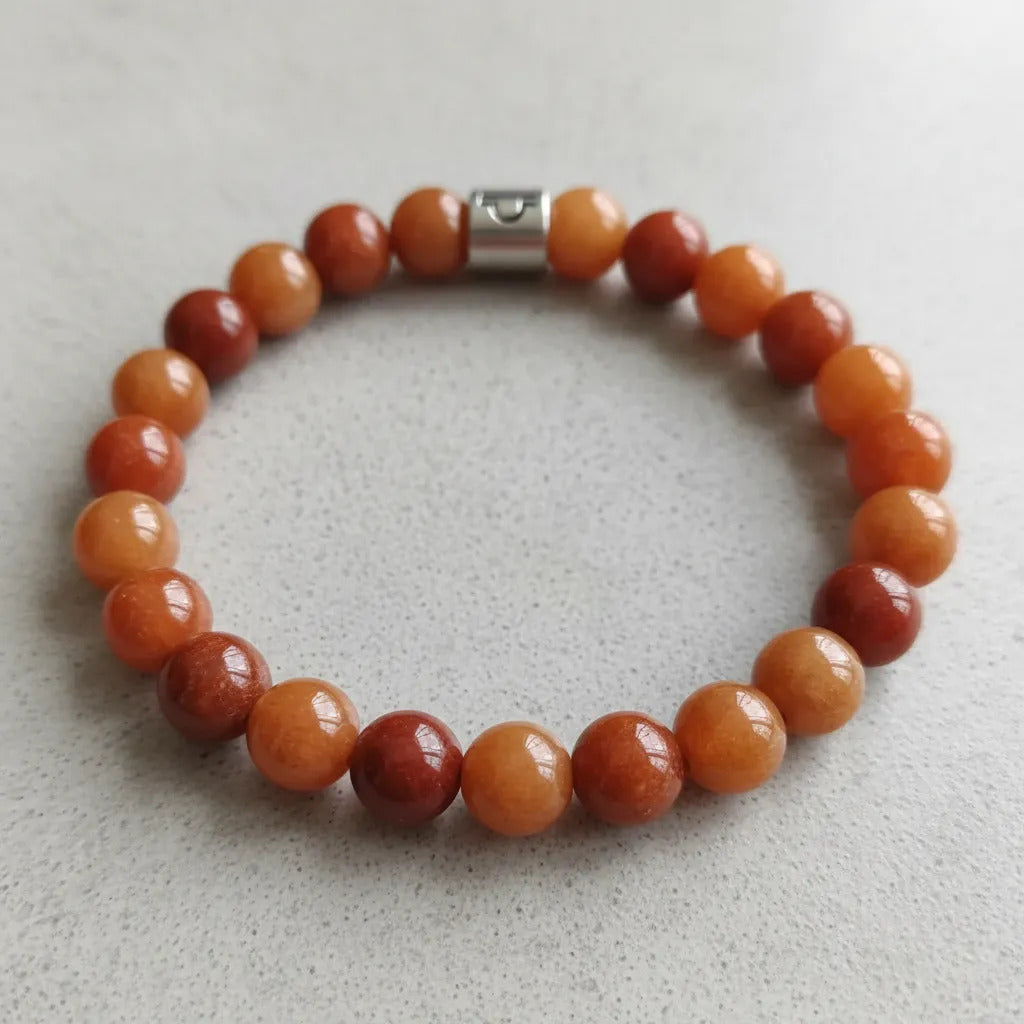 Pulsera Piedra Natural Equilibrio Protección A Elegir Jade Rojo 19 Cm