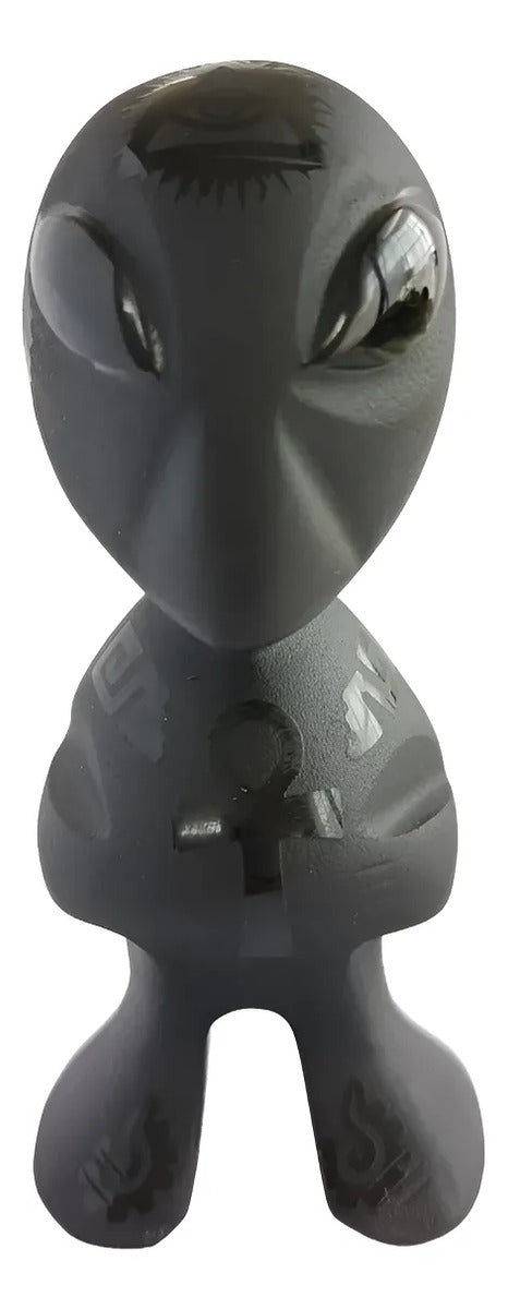 Figura Alien Obsidiana Negra Grabado Artesanal Protección Grabado 1