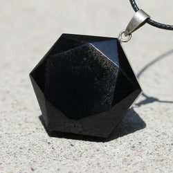 Dije Prisma Hexagonal Obsidiana Dorada 4 Cm Protección