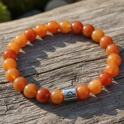 Pulsera Piedra Natural Equilibrio Protección A Elegir Jade Rojo 19 Cm