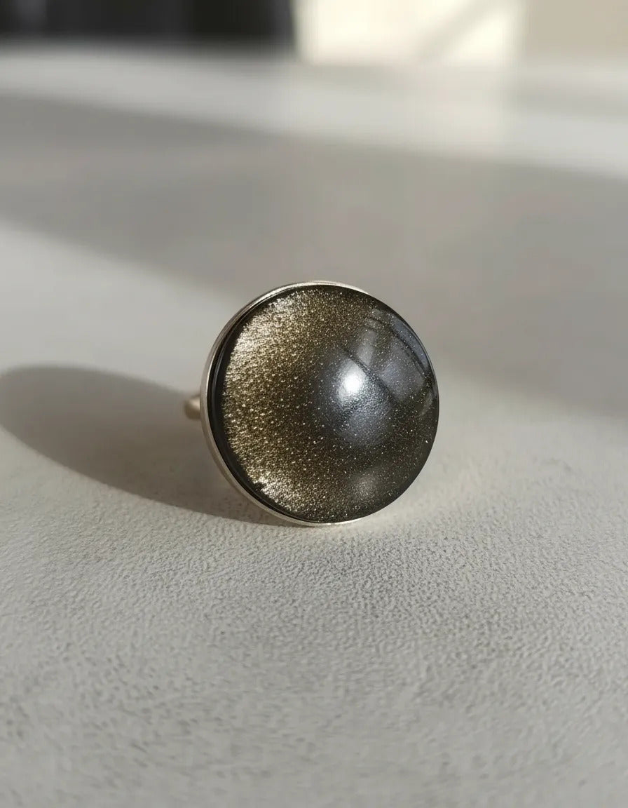 Anillo Obsidiana Ajustable Protección Energética A Elegir