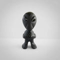 Figura Alien Obsidiana Negra Grabado Artesanal Protección Grabado 3